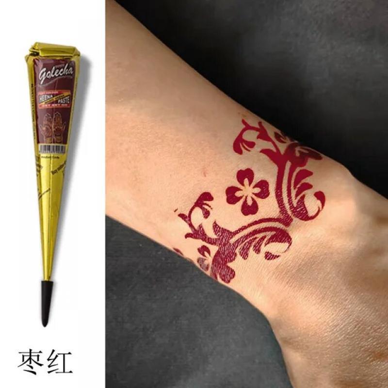 7 colors Tattoo Paste Cream Cone Waterproof Non-toxic Safe DIY Drawing Tattoo Henna Body Art Semi-Permanent Tattoo Pigment Inks