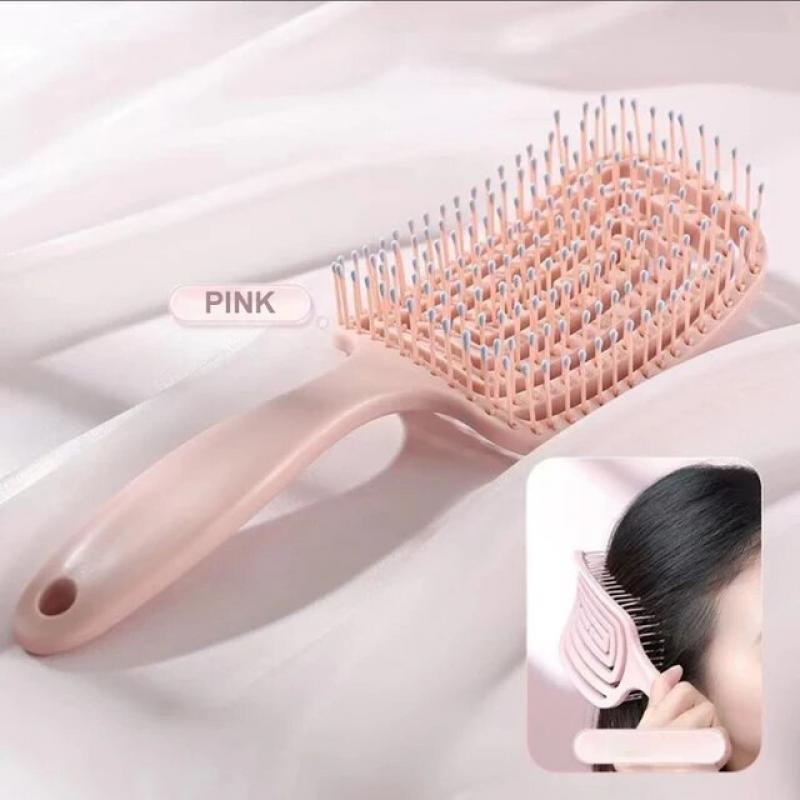 Relaxing Elastic Massage Comb Hollow Out Hair Brush Scalp Massage Combs Hair Styling Detangler Fast Blow Drying Detangling Tool