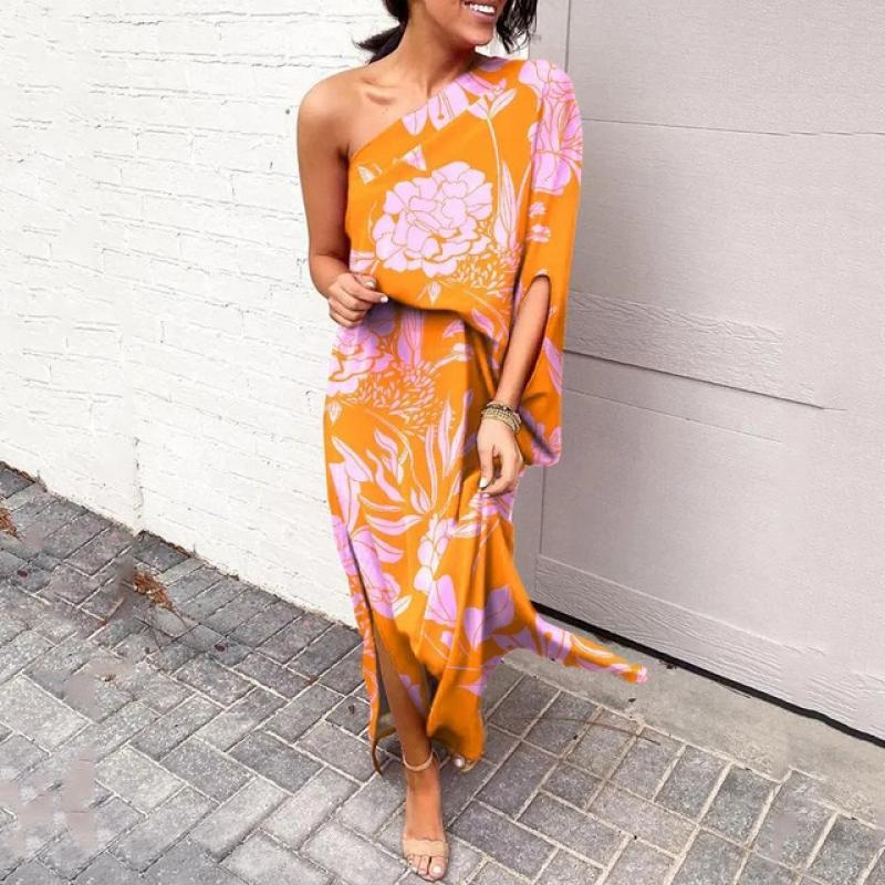 2022 African Dresses for Women Summer African Long Dress Women Beach Party Dresses Elegant Backless Off Shoulder Maxi Dress