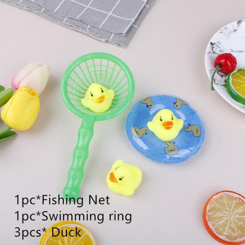 12pcs Cute Mini Colorful Rubber Float Squeaky Sound Duck Bath Toy Baby Bathroom Water Pool Funny Toys for Girls Boys Gifts