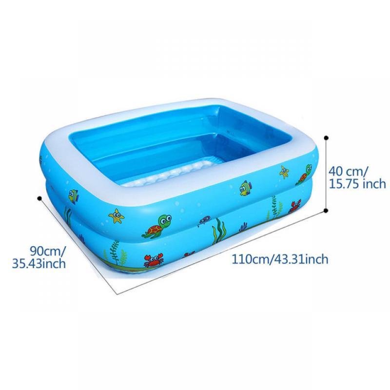 130/110CM Kids Swimming Pool Family Rectangular Inflatable Swimming Pool BathingTub for Kids Indoor Outdoor Summer Play Toy