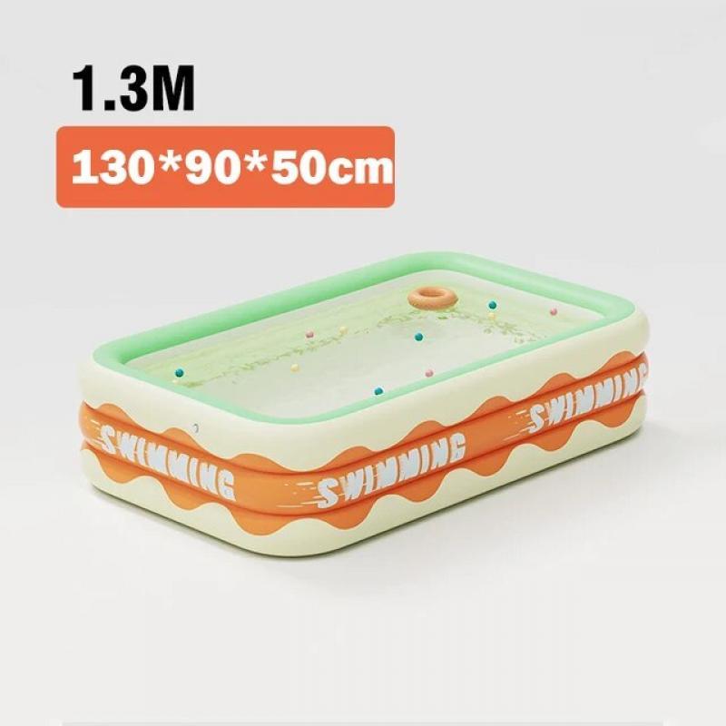 1.3M Swimming Pool Inflatable 3 Layers Pools for Family Square Summer Outdoor Party Folding Pump EU Children's Day Gifts