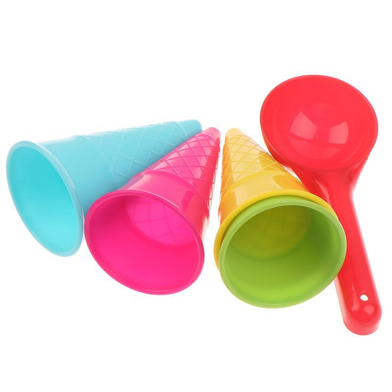 Hot sale 5Pcs Ice Cream Cone Scoop Sets Beach Sand Toys Kids Summer Play Game Gift Children's Beach Toys Children's Education