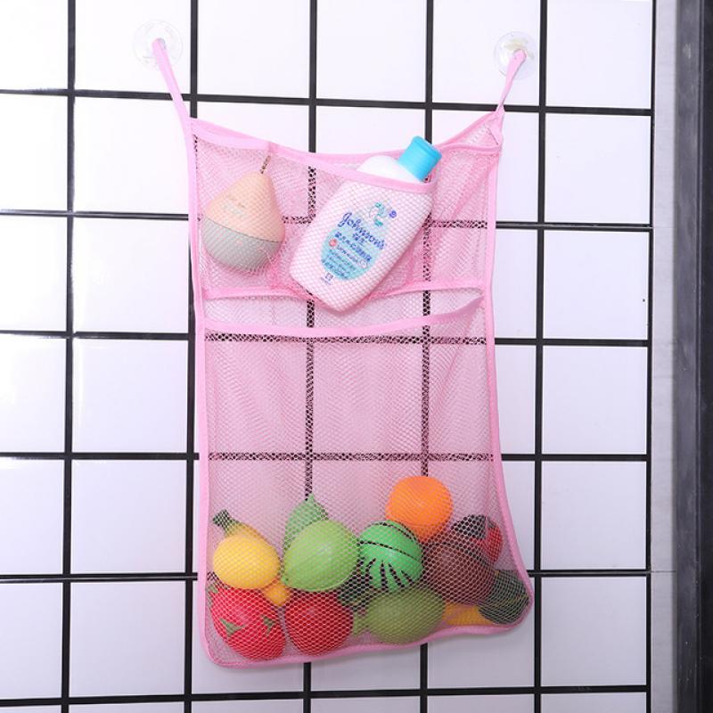 Baby Bath Toy Storage Bag Bathroom Mesh Bag for Baby Toys Kid Water Toys Organizer with Suckers Pool Toys Bag Sand Toys Holder