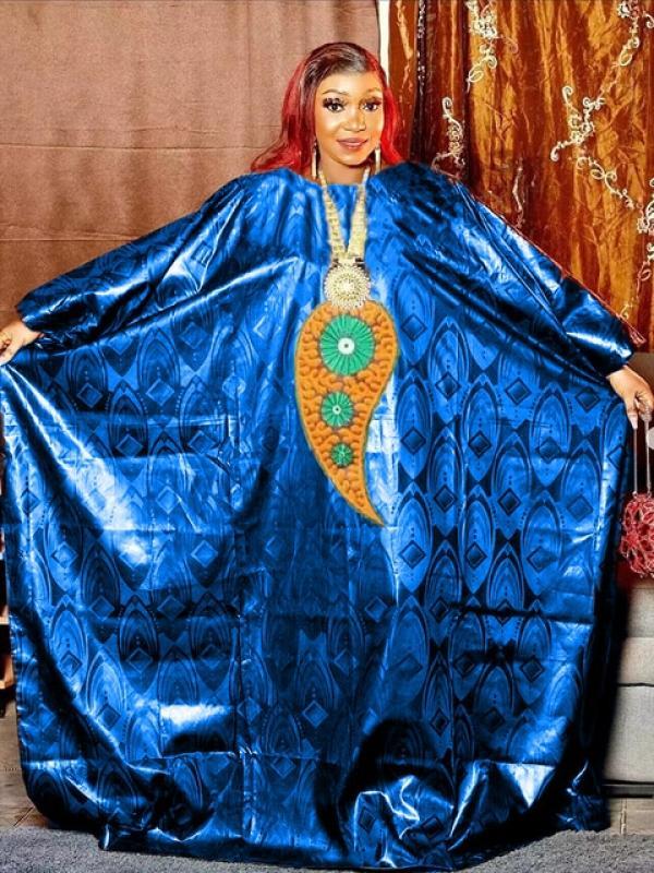 Free Size Original Bazin Riche Long Dresses For Nigeria African Women Traditional Wedding Top Quality Bazin Riche Dashiki Robe