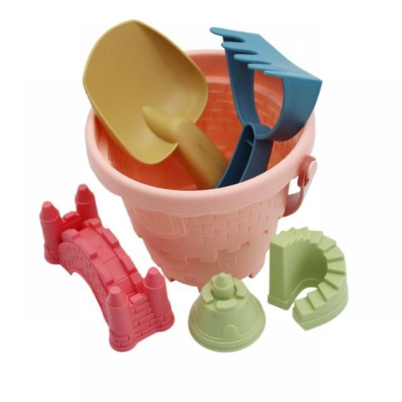 Outdoor Game For Kids 6PCS Sand Toys Set Beach Castle Bucket Shovel Rake Mold Digging Sand Kit Parent-Children Interactive