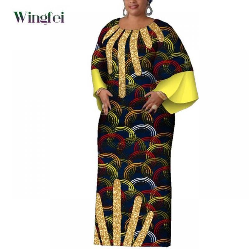 African Women Print Dresses Elegant Dashiki Maxi Long Dresses Ankara Fashion African Clothes Nigerian Dresses for Women Wy2124