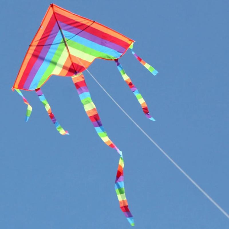 Easy Fly Colorful Rainbow Kite Outdoor Fun Sports Beach Kids Children  Buitenspeelgoed Cometas De Viento Outdoor Toys Kites