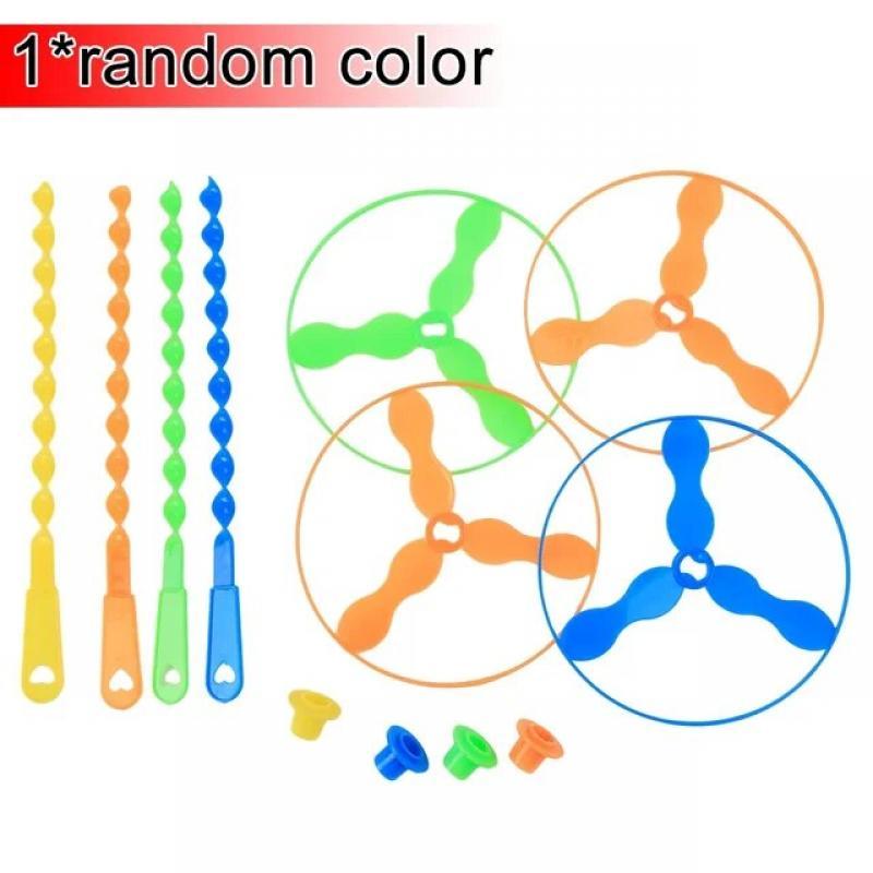 1-10Pcs Flying Helicopter Toy Hand Rotating Circle Bamboo Dragonfly Hand Rub Plastic Propeller for Outdoor Flying Toy Kids Gift