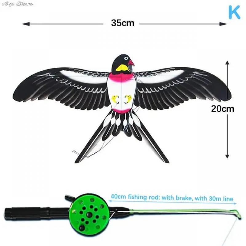 Kite 1Set Children Kite Toy Cartoon Butterfly Swallows Eagle Kite With Handle Kids Flying Kite Outdoor Toys