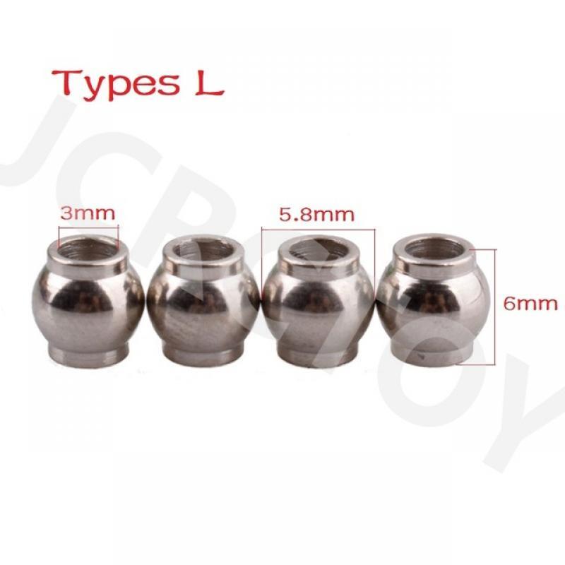 RC M2.5 /M3 Metal Shock Absorber Ball Head 4Pcs For 1/8 1/10 1/16 HSP HPI Losi Axial Redcat Himoto Remote Control Car Parts