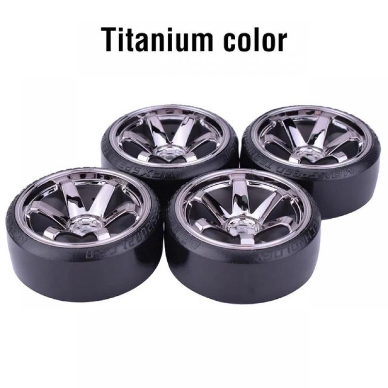 4PCS 1/10 RC Drift Cars Wheel Hub Hard Pattern Tyre for 1:10 HSP Redcat Wltoys WPL Tamiya Traxxas RC Drift Car Accessories Toys