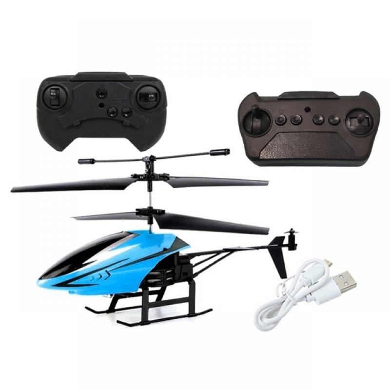 2 Channel Mini USB RC Helicopter Remote Control Aircraft Drone Model with Light for Kids Adults Toys Gifts