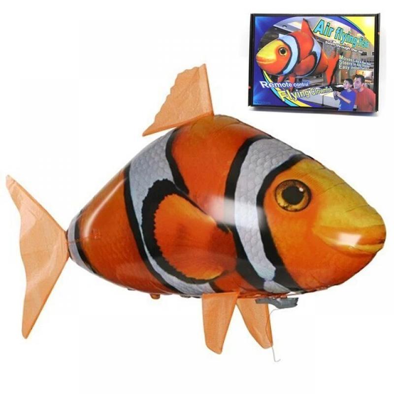 Inflatable Remote Control Shark Toys Air Swimming RC Animal Radio Fly Balloons Clown Fish Animals Novel Toy For Children Boys