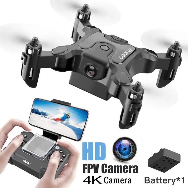 New V2 Mini Drone 4K 1080P Camera HD WiFi FPV Air Pressure Altitude Hold Foldable Professional Quadcopter RC Drone Kids Toy Gift