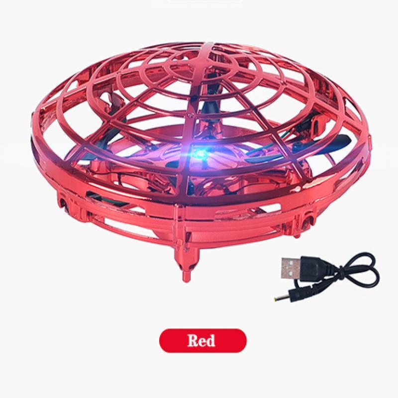 Mini RC Colorful UFO LED Light Gesture Sensing Flying Quadcopter Portable Electric Avoidance Flayaball Drones Toys for kids