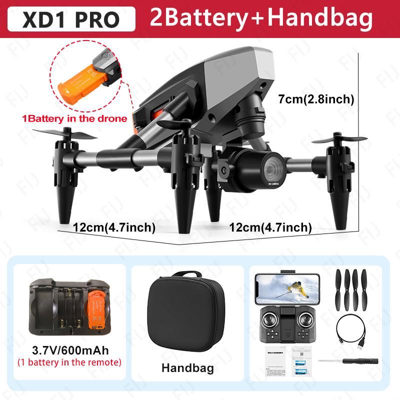XD1 PRO Mini Drone 60g Weight Dual Camera Optical Flow Dron FPV Aerial Photography Foldable Quadcopter for Kids Toys RC Aircraft