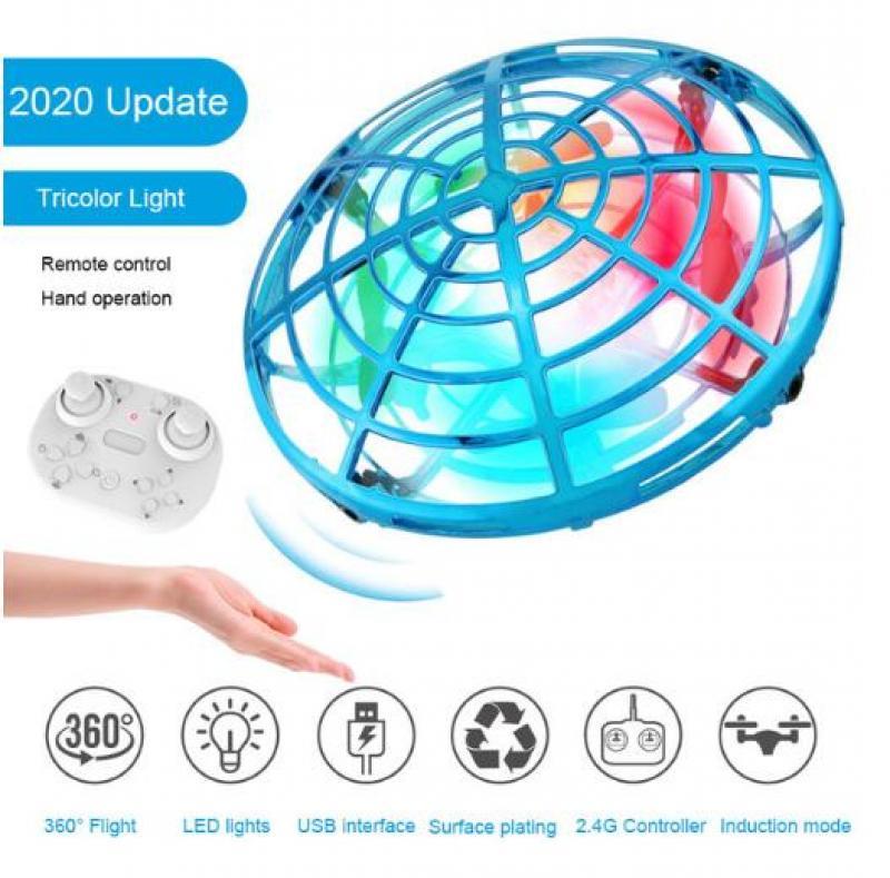 Mini RC UFO Drone With LED Light Gesture Sensing Quadcopter Anti-collision Induction Flying Ball Dron SQN-007 Toys Boys Girls