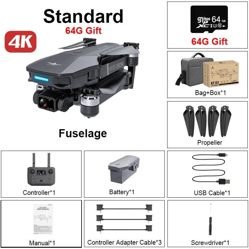 KF101 MAX-S 4K HD Professional Camera Drone Anti-Shake 3-Axis Gimbal WiFi GPS RC Quadcopter Brushless Motor Dron Beyondsky