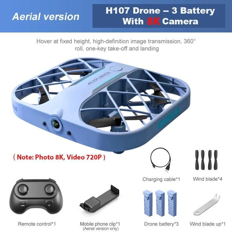 JJRC H107 RC Mini Grid Quadcopter Drone with 4K 8K WIFI Camera Real-Time Transmission Remote Control Drone Headless Kids RC Toys