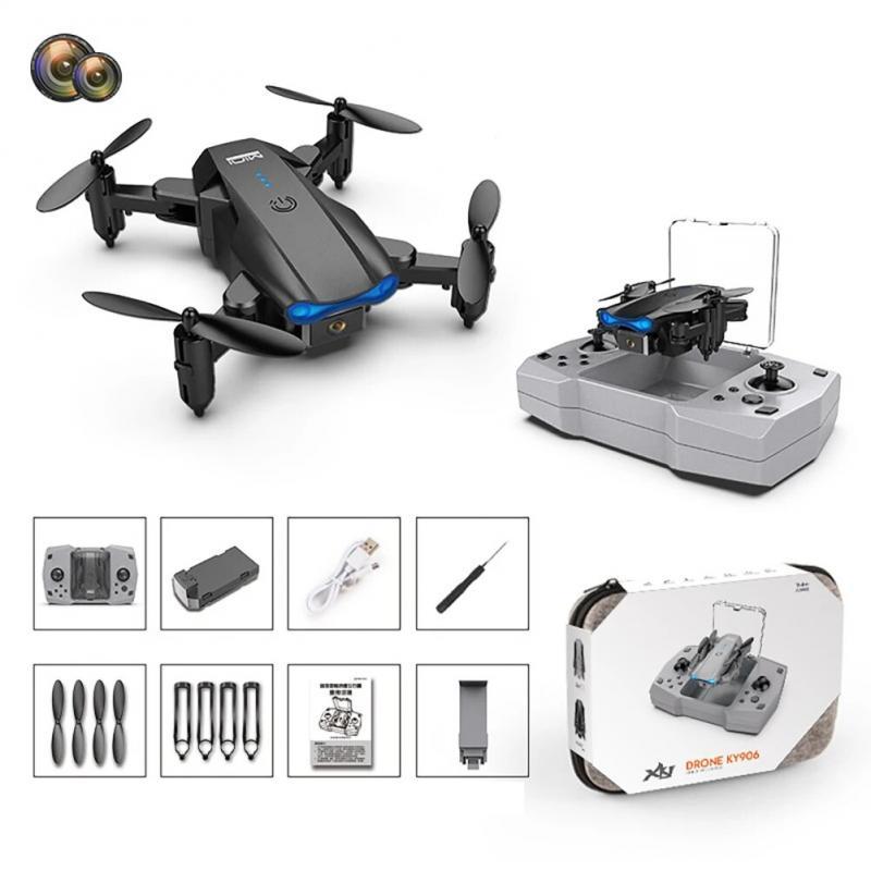 KY906 Mini Drone Headless Mode Foldable RC Quadcopter With LED Light Altitude Hold 3D Flip RC Drone For Beginner Professional