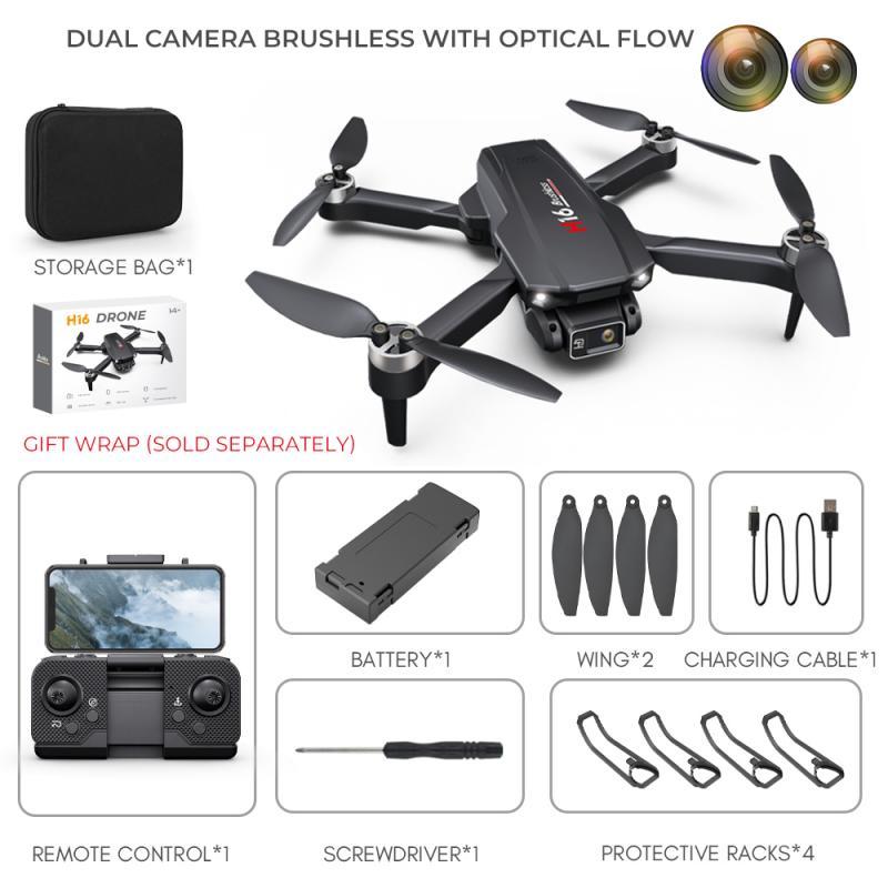 H16 Mini RC Foldable Drone With Camera Wifi Fpv Brushless Photography Quadcopter Professional Drones Toys for Children 14Y+