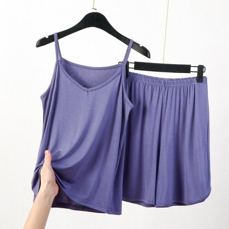 2023 New 6XL Plus Size Summer Sleeveless Pajamas for Women Shorts Suit Sleepwear Female Summer Homewear Shorts Big Size