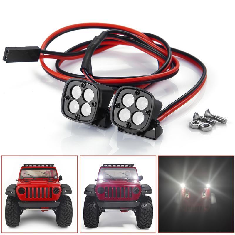 MIBIDAO White LED Lights Spotlight for Axial SCX10 III Gladiator TRX-4 TRX-6 1/10 RC Crawler Car Truck Decoration Parts