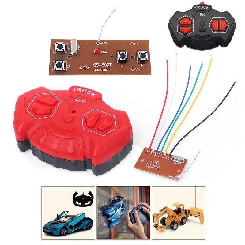 1Set 2.4G 4CH RC Car Remote Control Circuit PCB Transmitter And Receiver Board Part With Antenna Radio System RC Car Accessories