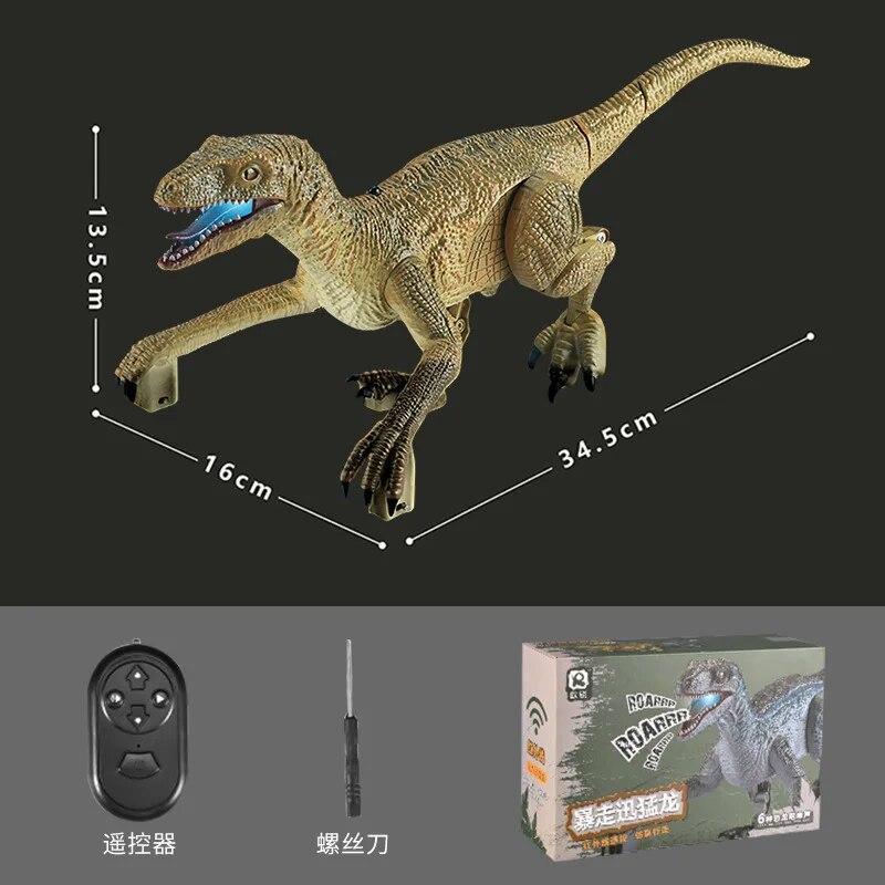 Electric Walking Remote Controlled Spray Dinosaur Robot RC Toys Simulated Walking Swing Remote Control with Light  for Kids