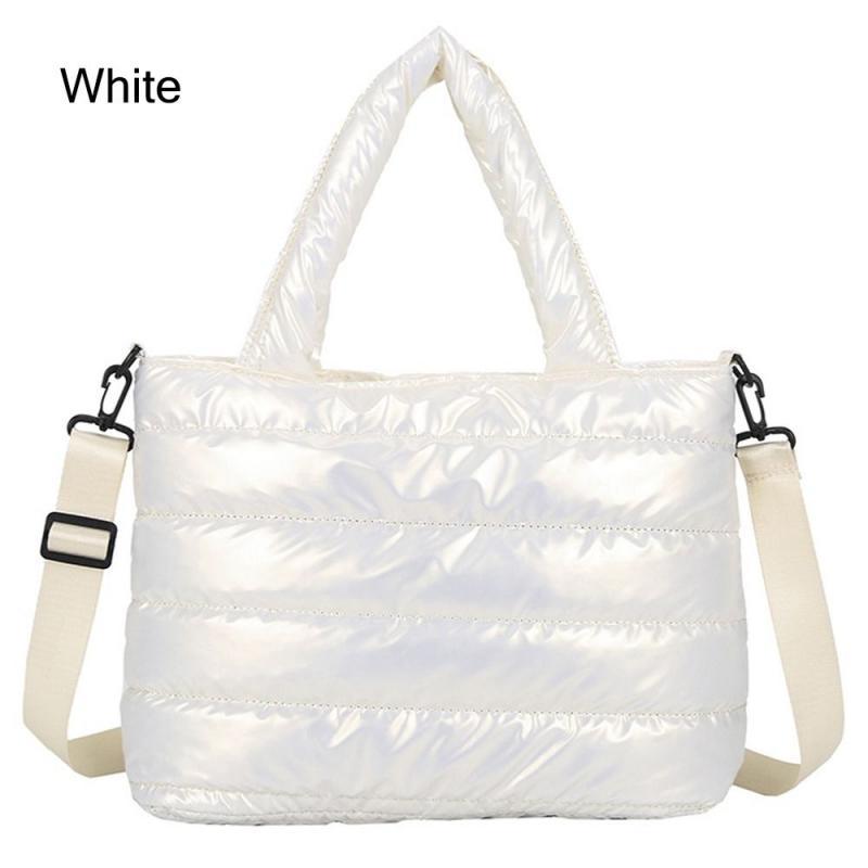 New Puffer Tote Bag for Women Quilted Puffy Handbag Lightweight Down Cotton Padded Shoulder Bag Down Padding Crossbody Handbag