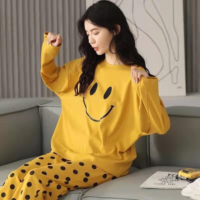 New Pajamas Ladies Spring and Autumn Long Sleeve Thin Section Women's Autumn and Winter Large Size Casual Autumn Homewear Set