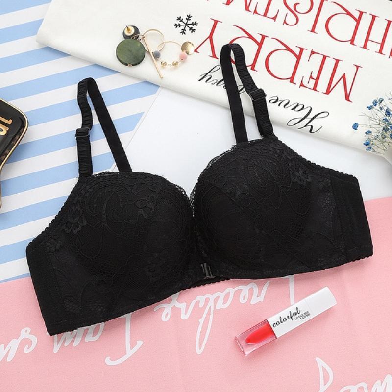 Lace Panties Underwear Push Up Bra Wire Free Lingerie For Women's Underwear Front Closed Brassiere Wireless Plus Size Bra