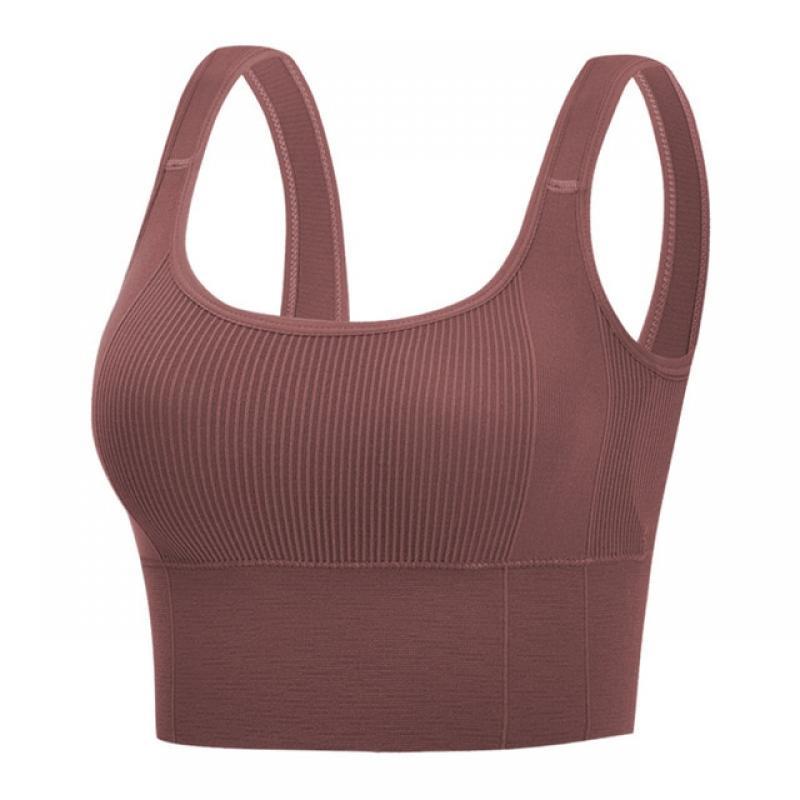 Threaded Sports Bra Anti-sweat Fitness Top Women Seamless Yoga Bra Shockproof Crop Top Push Up Sport Bras Gym Workout Top