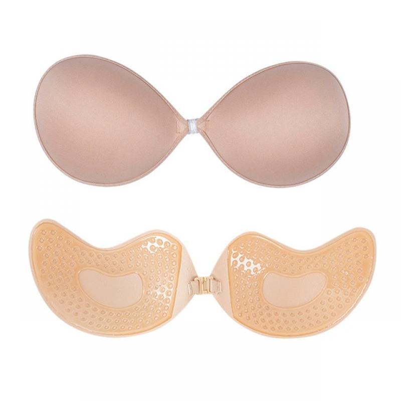 1/2Pcs Sexy Women Invisible Push Up Bra Self-Adhesive Silicone Bust Front Closure Sticky Bra Black Skin Backless Strapless Bra