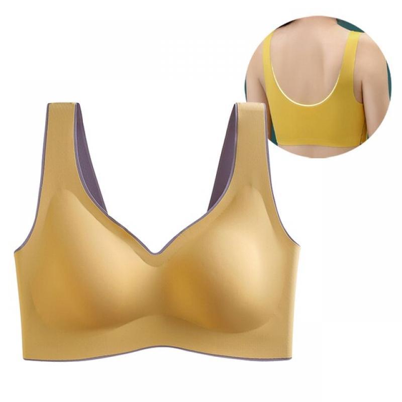 Latex Push Up Bra Thai Latex Underwear Seamless Bras for Women Bralette Top Bh Comfort Cooling Gathers Shock-Proof Pad