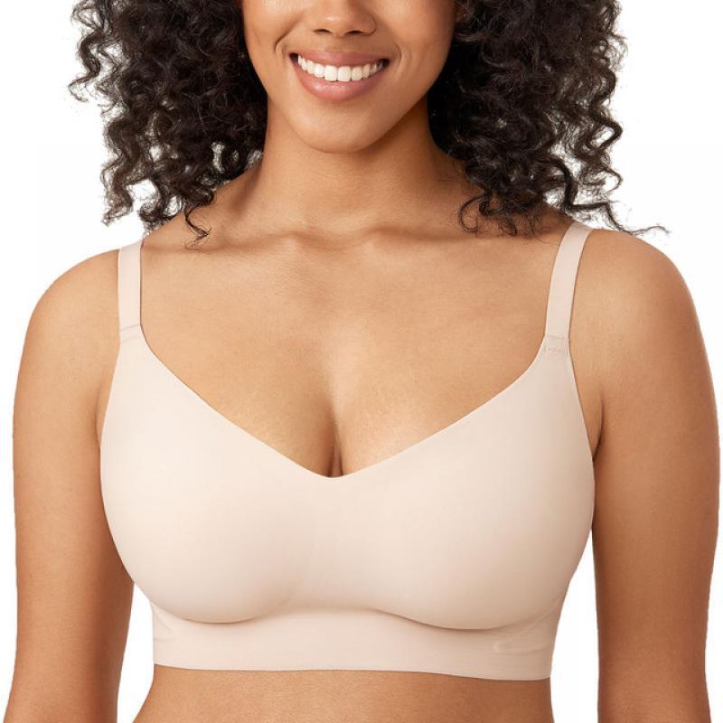 Women's Wireless Bra Seamless Bras Invisible Plus Size Bralette Support Comfortable Padded Smoothing B C D DD E F