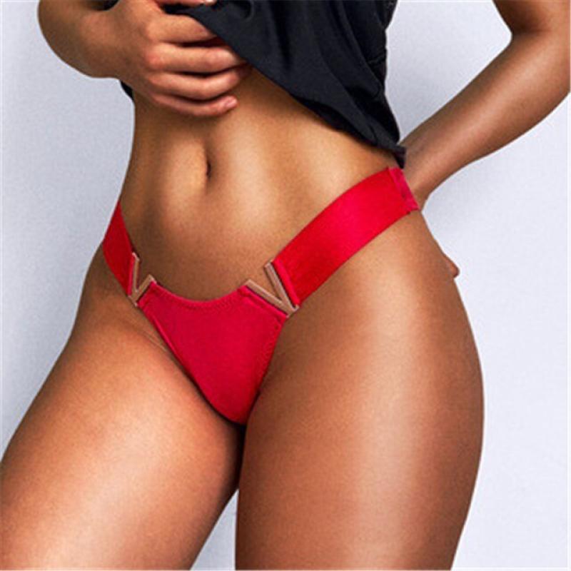 Sexy V-Shaped Panties  Metal Decoration Underwear Sports Low Waist Briefs Women Lingere Woman Panty Underware Womens Lingerie