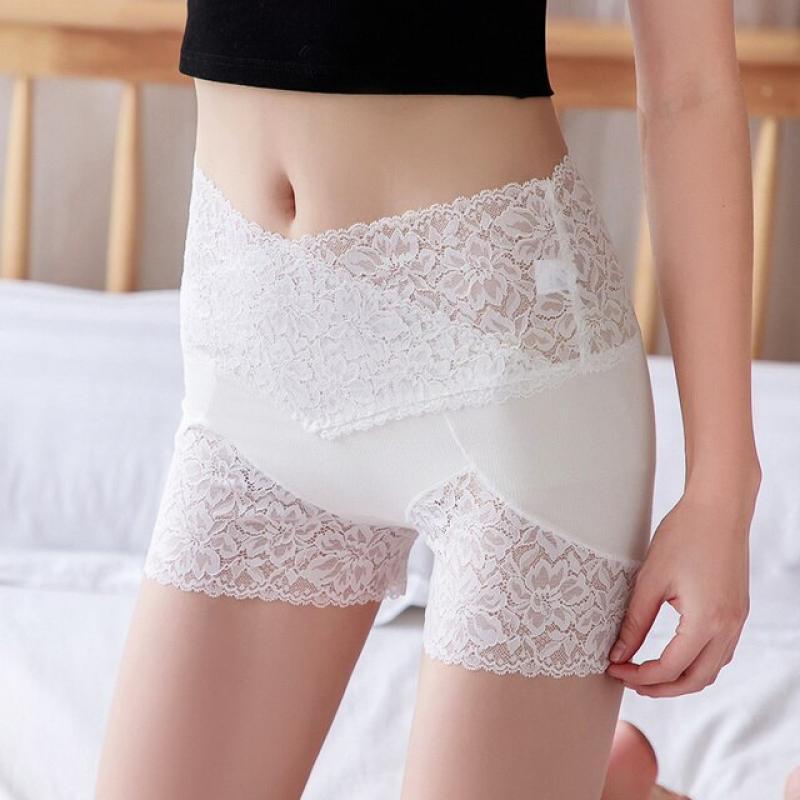 Safety Shorts Sexy Lace Seamless Shorts High Waist Cotton Panties Elasticity Boxer Pants Underwear Female Skirt Underpants