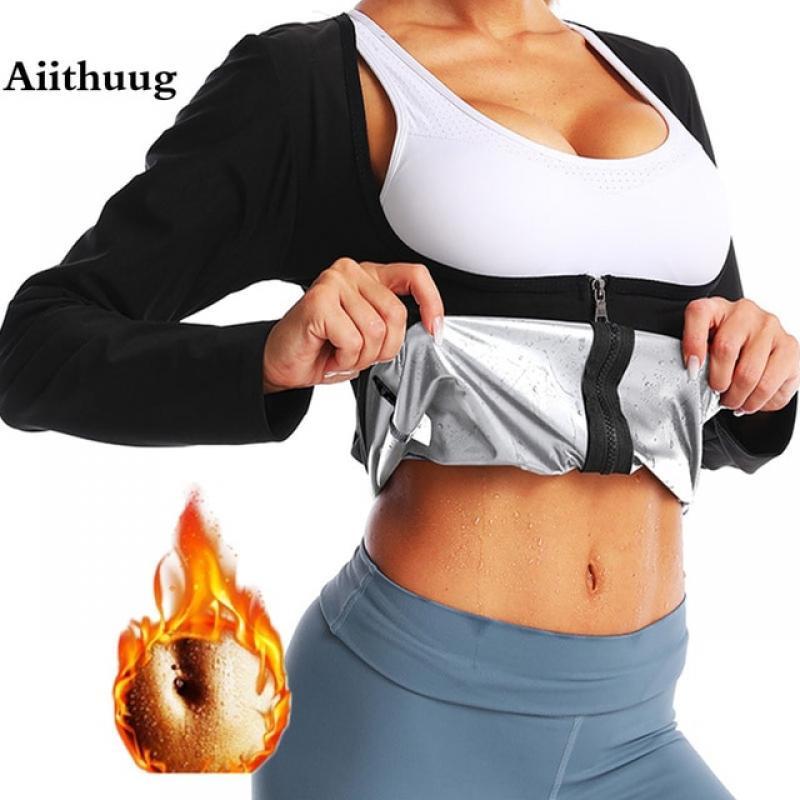 Aiithuug Waist Trainer Body Shaper Shirts Sauna Suits 5XL Gym Tops 5 Times Sweating Slimming Fat Burn Hot Sweat Shirt Shapewear
