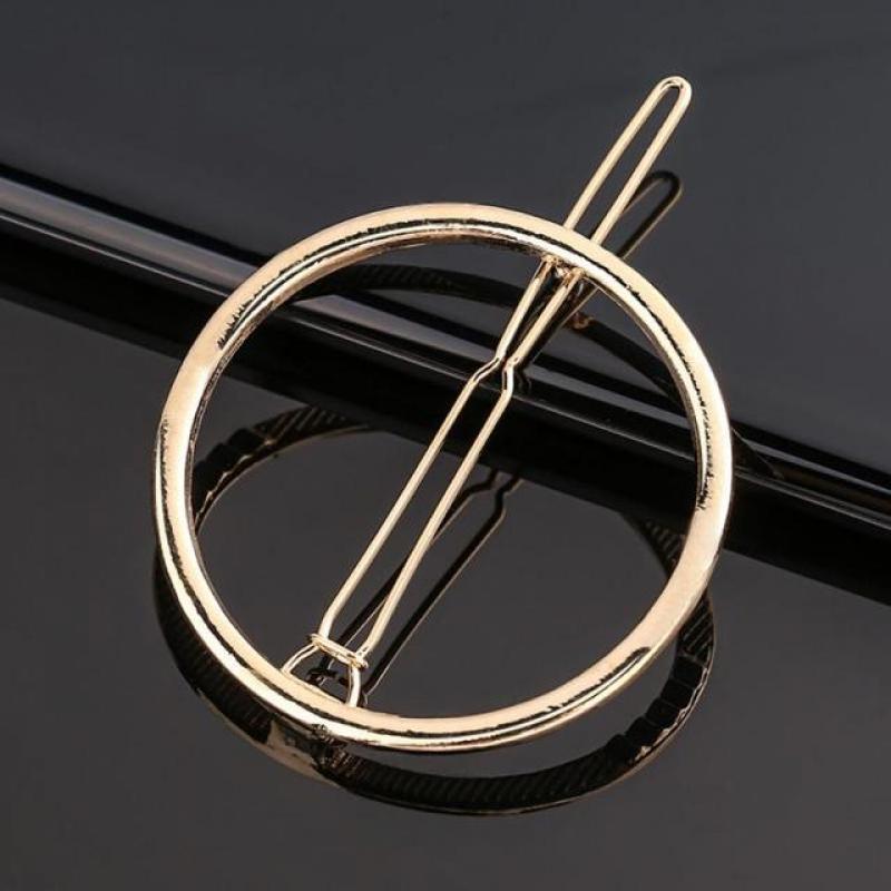 Metal Frog Clip Hairpin Hair Accessories Bangs Clip Female Alloy Word Clip Simple Golden Silver Girl Fashion Triangle Moon Clip