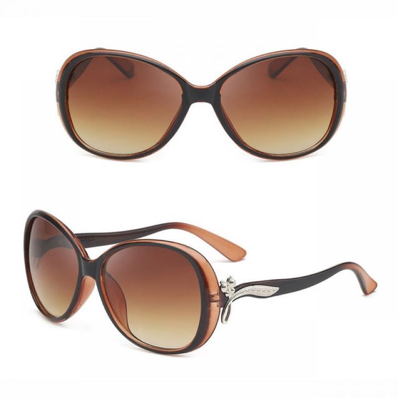 FOENIXSONG Fashion Sunglasses for Women Oval Frame Female Vintage Sun Glasses Flower Deco Oversized UV400 Retro Eyewear