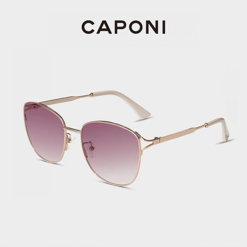 CAPONI Photochromic Purple Sunglasses For Women New Design Gradient Sun Glasses Change Color UV Protection Female Eyewear BS0819