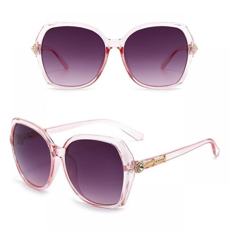 FOENIXSONG Fashion Sunglasses for Women Oval Frame Female Vintage Sun Glasses Flower Decor Oversize UV400 Retro Eyewear