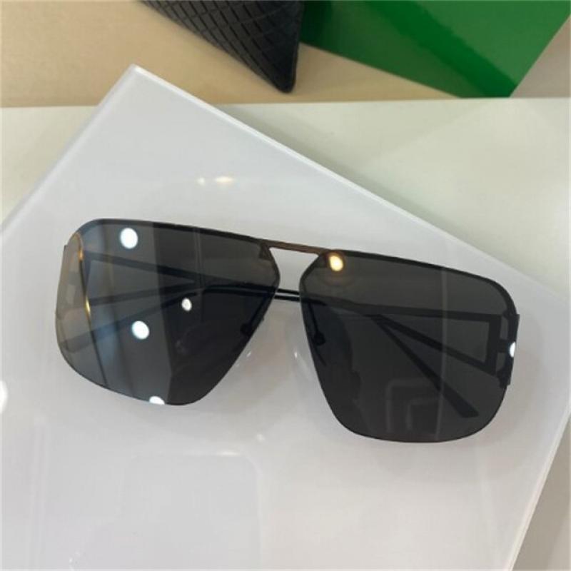 2023 New Metal Half Frame Gradient Oversized Lens High Quality Women Sunglasses 1065 Men Fashion Transparent Punk Style Uv400