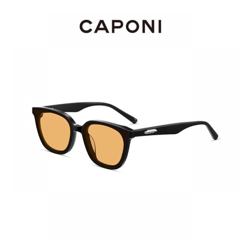 CAPONI Brown Sunglasses High Quality Nylon Material Lenses Acetate Frame Sun Glasses For Women 2023 New Style Eyewear CP7534