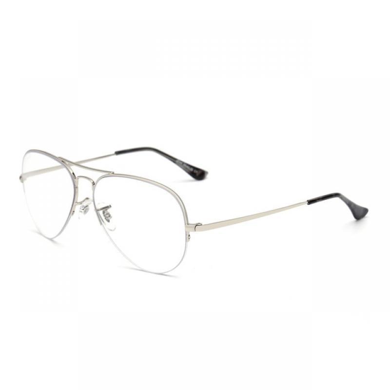 JM Semi-rimless Pilot Blue Light Glasses for Men Women Computer Anti Blue Ray Eyeglasses