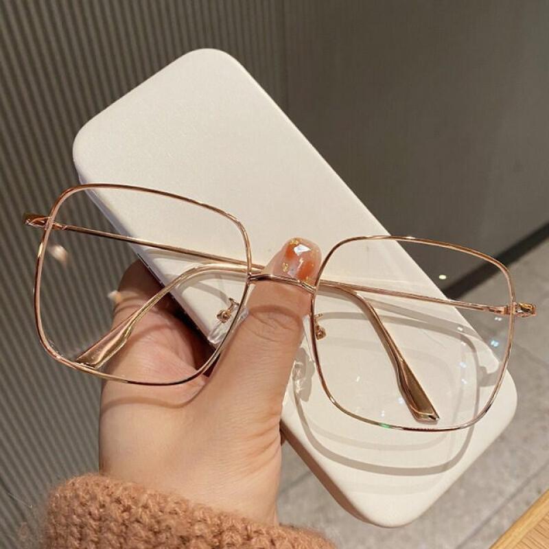 Fashion Clear Glasses Metal Frame Glasses Girls Student EyeGlasses Blue Light Blocking Eye Glasses Women Computer Glasses