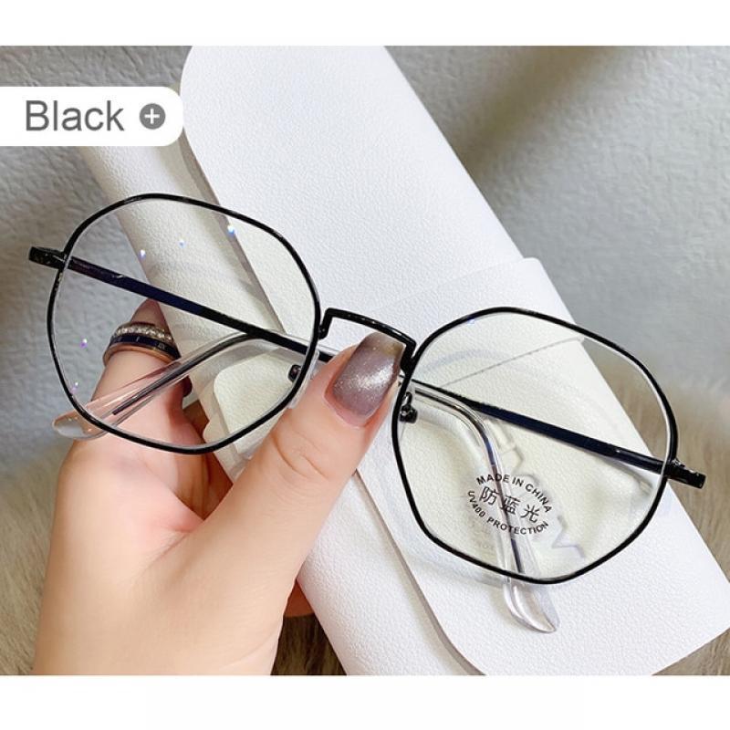 Art Retro Unisex Polygon Anti Blue Light Glasses Metal Frame Flat Ocular Fashion Comfortable Transparent Spectacle For Women Men