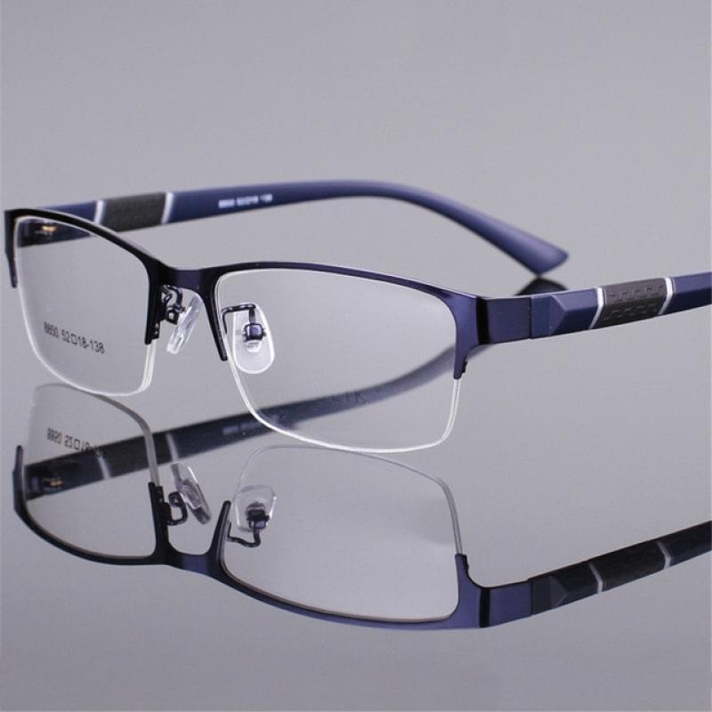 Business Myopia Glasses Men's Half Frame High Quality Radiation Proof Flat Glasses Degree 0 To - 600